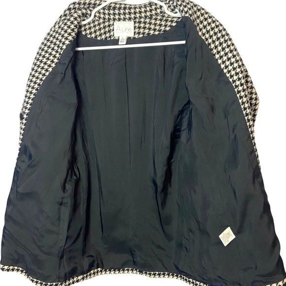 Anne Klein A-Line Wool Houndstooth Blazer Double Breasted Jacket Lined V… - Picture 7 of 11